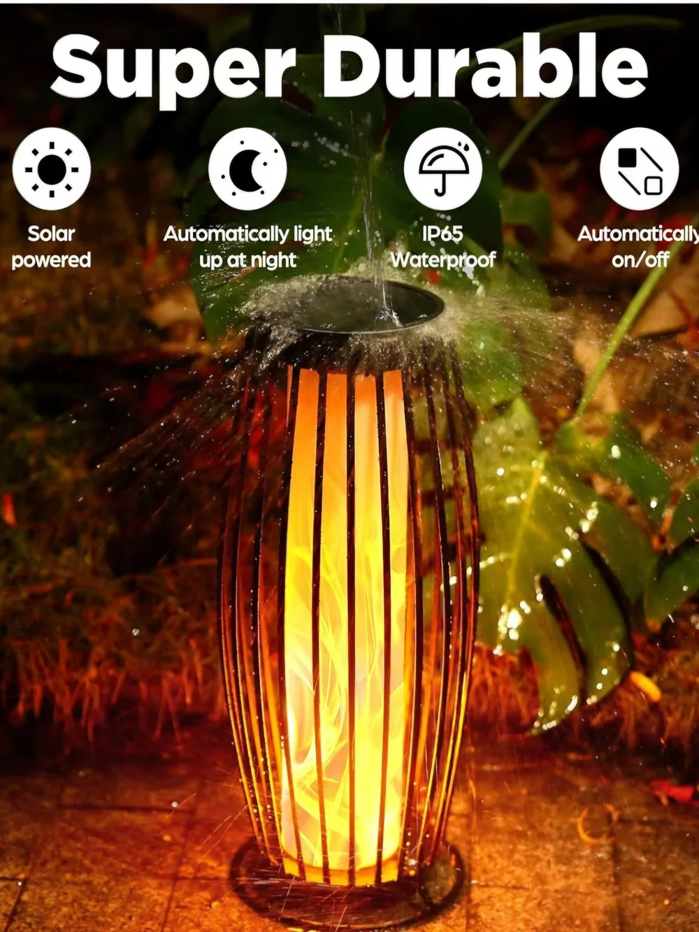 Solar Outdoor Flickering Flame Lantern